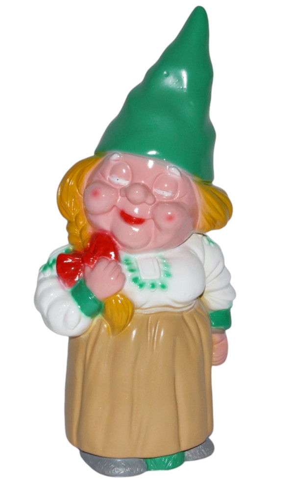 Gartenzwerg Heinzelweibchen Figur Zwerg Frau H 35 cm Gartenfigur aus Kunststoff von OM