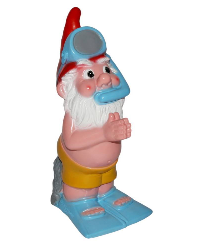 Gartenzwerg Taucher Figur Zwerg Schnorchler H 36 cm Gartenfigur Schwimmer Teichfigur aus Kunststoff von OM