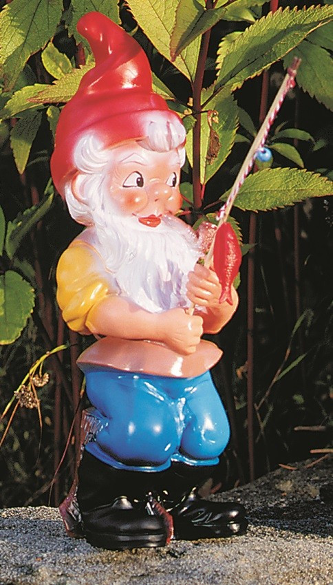 Gartenzwerg als Angler Figur Zwerg H 45 cm Gartenzwerg Gartenfigur aus Kunststoff von OM