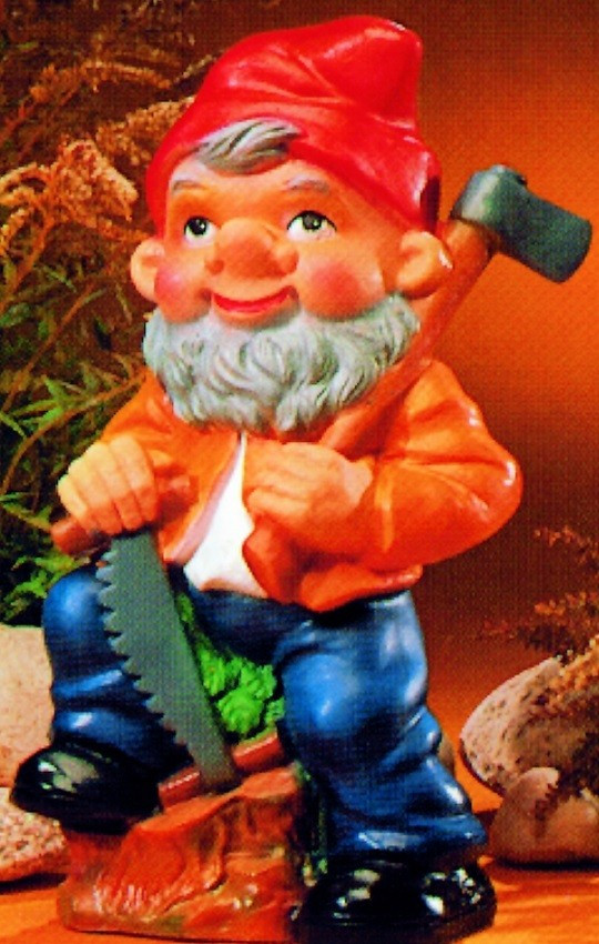 Gartenzwerg als Holzfäller Figur Zwerg H 34 cm Gartenfigur aus Kunststoff von OM