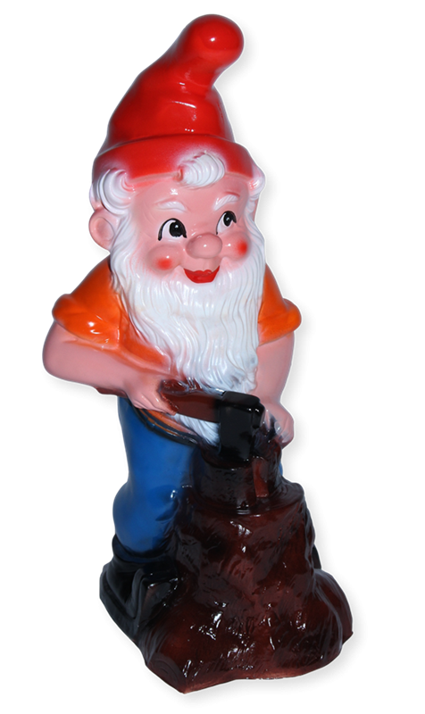 Gartenzwerg als Holzfäller Figur Zwerg mit Axt H 32 cm Dekofigur Deko Gartenfigur aus Kunststoff von OM
