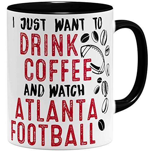 OM3® - Atlanta-Coffee - Tasse | Keramik Becher | American Football Mug | 11oz 325ml | Beidseitig Bedruckt | Schwarz von OM3