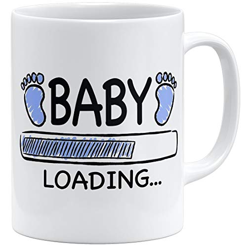 OM3® Baby Loading Tasse | Keramik Becher | 11oz 325ml | Boy | Beidseitig Bedruckt | Weiss von OM3