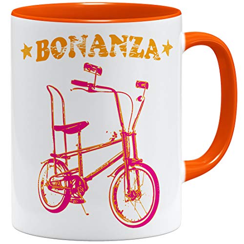 OM3® Bonanza Fahrrad Tasse | | Keramik Becher | 11oz 325ml | Beidseitig Bedruckt | Orange von OM3