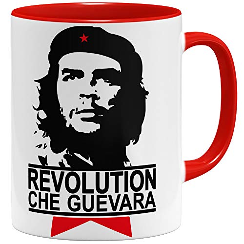 OM3® - Che Guevara - Tasse | Keramik Becher | 11oz 325ml | Beidseitig Bedruckt | Rot von OM3