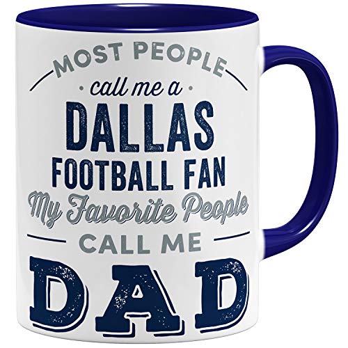 OM3® Dallas-Fan Tasse | Keramik Becher | American Football Mug | 11oz 325ml | Beidseitig Bedruckt | Dunkelblau von OM3