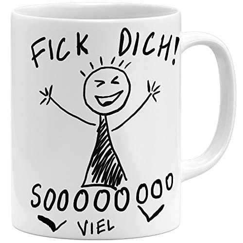 OM3® Fick Dich So Viel - Tasse Guten Morgen | Keramik Becher | 11oz 325ml | Beidseitig Bedruckt | Weiss von OM3