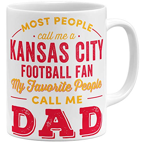 OM3® Kansas City-Fan Tasse | Keramik Becher | American Football Mug | 11oz 325ml | Beidseitig Bedruckt | Weiss von OM3