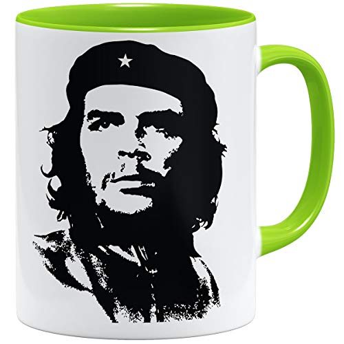 OM3® Legend-Che-Guevara Tasse | Keramik Becher | 11oz 325ml | Beidseitig Bedruckt | Hellgrün von OM3