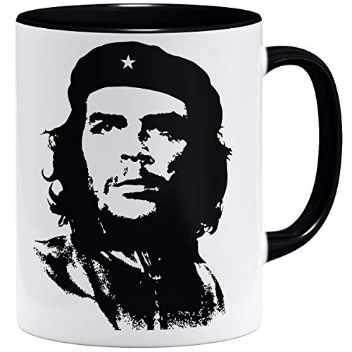 OM3® Legend-Che-Guevara Kaffee-Tasse | Keramik Becher | 11oz 325ml | Beidseitig Bedruckt | Schwarz von OM3