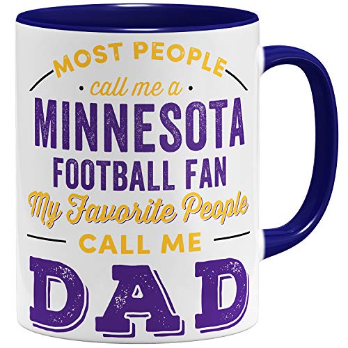 OM3® Minnesota-Fan Tasse | Keramik Becher | American Football Mug | 11oz 325ml | Beidseitig Bedruckt | Dunkelblau von OM3