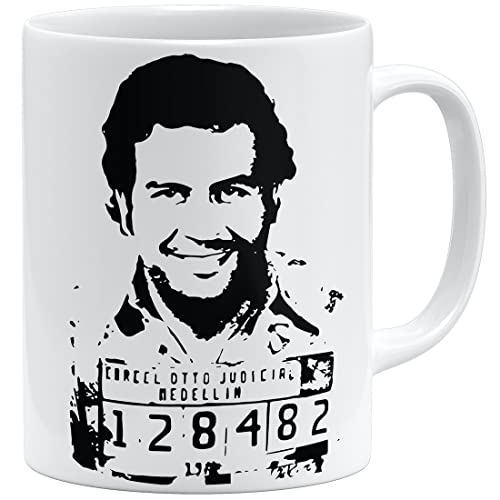 OM3® Police Mugshot Pablo Tasse | Keramik Becher | 11oz 325ml | Beidseitig Bedruckt | Weiss von OM3