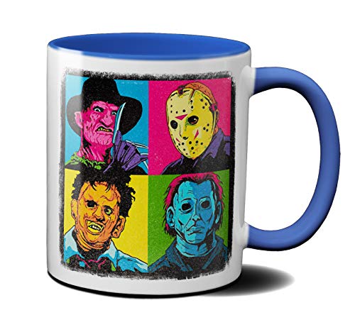 OM3® - Pop-Art-Horror - Tasse | Keramik Becher | 11oz 325ml | Beidseitig Bedruckt | Royalblau von OM3