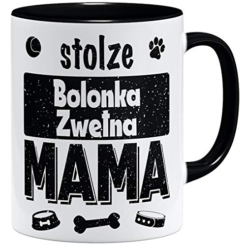 OM3® Stolze Bolonka Zwetna Mama Tasse | Keramik Becher | 11oz 325ml | Beidseitig Bedruckt | Schwarz von OM3
