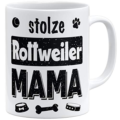 OM3® Stolze Rottweiler Mama Tasse | Keramik Becher | 11oz 325ml | Beidseitig Bedruckt | Weiss von OM3