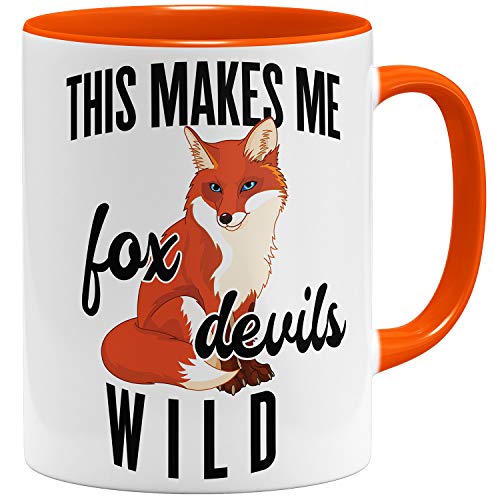 OM3® This Makes me Fox Devils wild - Denglisch Tasse mit Spruch | Keramik Becher | 11oz 325ml | Beidseitig Bedruckt | Orange von OM3
