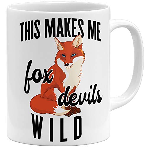 OM3® This makes me fox devils wild - Denglisch Tasse mit Spruch | Keramik Becher | 11oz 325ml | Beidseitig Bedruckt | Weiss von OM3