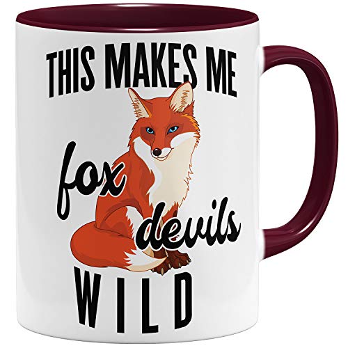 OM3® This makes me fox devils wild - Denglisch Tasse mit Spruch | Keramik Becher | 11oz 325ml | Beidseitig Bedruckt | Bordeaux von OM3