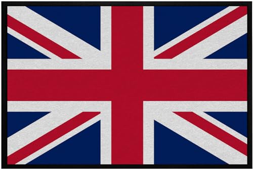 OM3® Union Jack Fußmatte Britische Flagge | Fahne U.K. England | rutschfest & waschbar | 60x40cm | von OM3