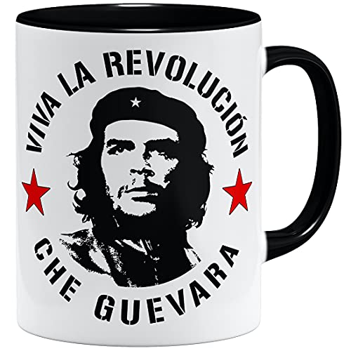 OM3® Viva La Revolucion - Che Guevara Tasse | Keramik Becher | 11oz 325ml | Beidseitig Bedruckt | Schwarz von OM3