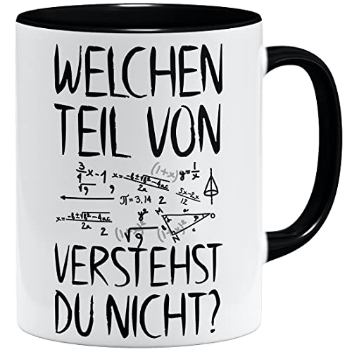 OM3® Welchen Teil von verstehst du Nicht Tasse mit Spruch Mathe | Keramik Becher | 11oz 325ml | Beidseitig Bedruckt | Schwarz von OM3