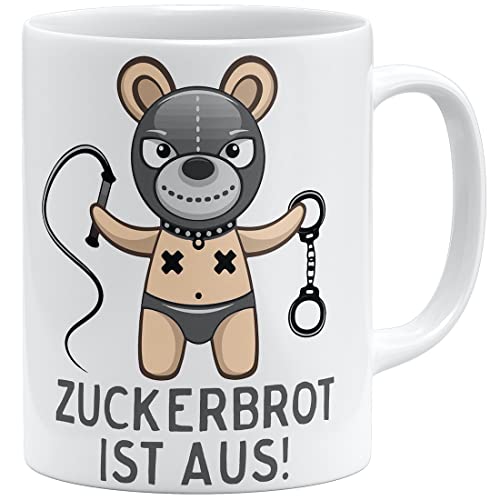 OM3® Zuckerbrot ist aus! SM Teddy Tasse | Keramik Becher | 11oz 325ml | Beidseitig Bedruckt | Weiss von OM3