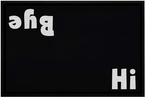 OM3® lustige Fußmatte mit Spruch - Begrüßung - Hi & Bye - rutschfest & waschbar - 60x40cm - von OM3