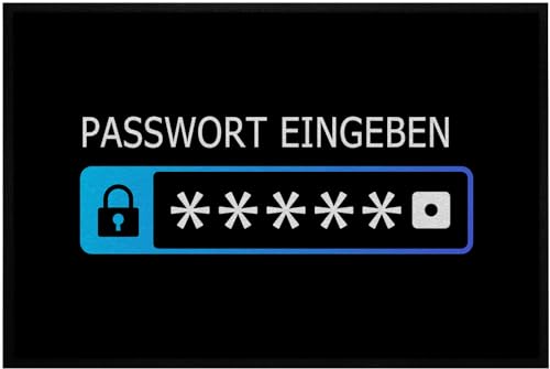 OM3® lustige Fußmatte mit Spruch - Passwort eingeben - IT Humor Geek Computer Nerd - rutschfest & waschbar - 60x40cm - von OM3