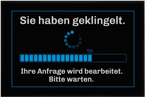 OM3® lustige Fußmatte mit Spruch - Sie haben geklingelt -> Ihre Anfrage Wird bearbeitet - Loading II - rutschfest & waschbar - 60x40cm - von OM3