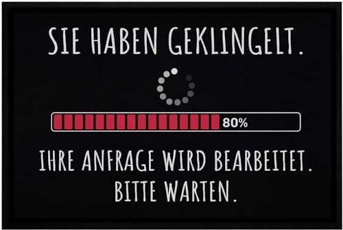 OM3® lustige Fußmatte mit Spruch - Sie haben geklingelt Ihre Anfrage Wird bearbeitet Loading - rutschfest & waschbar - 60x40cm - von OM3