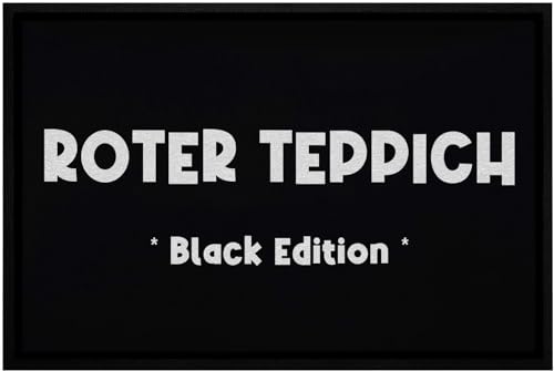 OM3® lustige Fußmatte mit Spruch - roter Teppich - Black Edition - rutschfest & waschbar - 60x40cm - von OM3