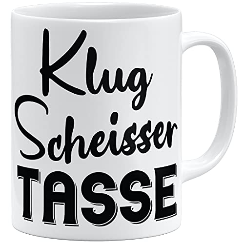 OM3® witzige Klugscheisser Tasse für alle Besserwisser | Keramik Becher | 11oz 325ml | Beidseitig Bedruckt | Weiss von OM3