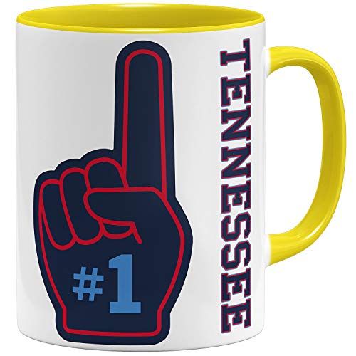 OM3 Number One #1 Tennessee - Tasse | Keramik Becher | 11oz 325ml | Beidseitig Bedruckt | Gelb von OM3