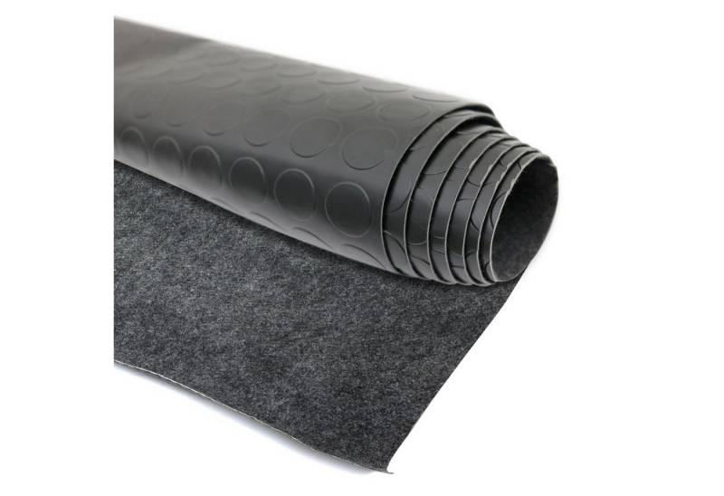 OMAC Bodenschutzmatte Antirutschmatte Bodenbelag Fußmatte Runde Optik 100 x 200 cm Schwarz von OMAC