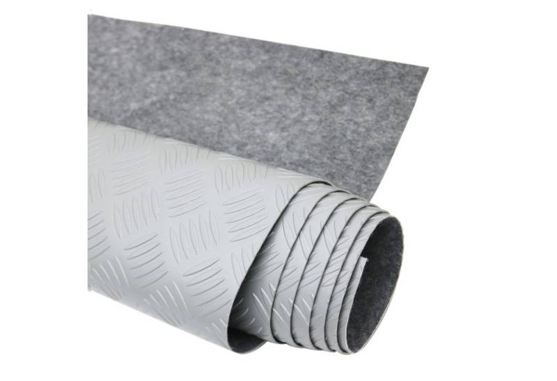 OMAC Bodenschutzmatte Antirutschmatte Gumimatte Bodenbelag Riffelblech Optik 100x200 cm Grau, Antirutsch von OMAC