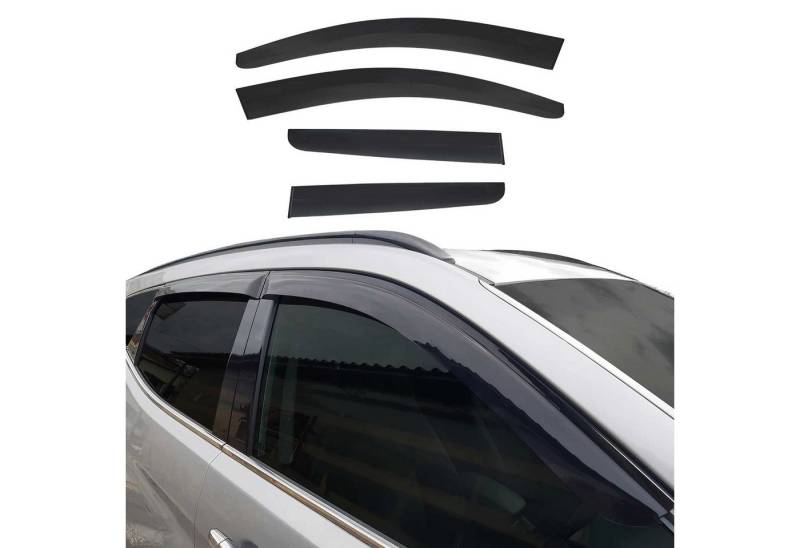OMAC Lüftungsgitter 4x Windabweiser für Nissan Qashqai J10 2006-2014 Acryl Dunkel (4 St), Aerodynamisch, Einfache Montage, Waschstraßenfest von OMAC