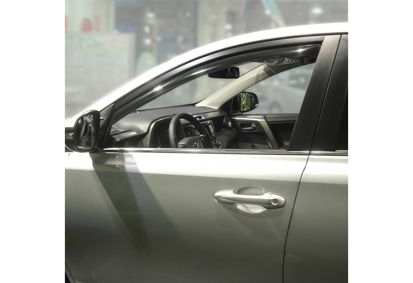 OMAC Lüftungsgitter Windabweiser Regenabweiser für Toyota RAV4 2013-2018 Dunkel Acryl 2tlg (2 St), Aerodynamisch, Einfache Montage, Waschstraßenfest von OMAC