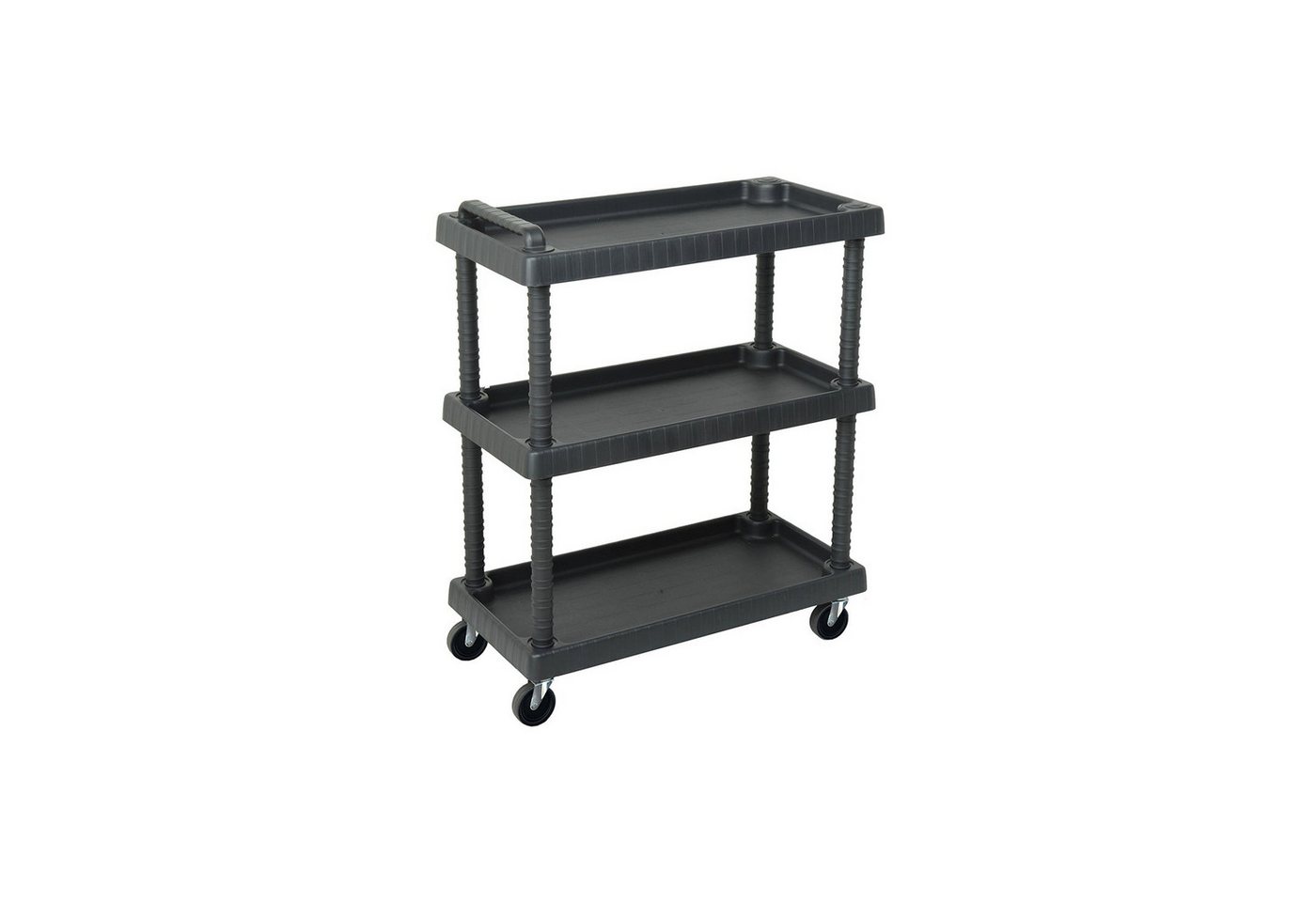 OMAC Werkstattwagen Rollwagen 3 Etagen Rollen Trolley Werkstattwagen Schwarz 40 kg, (1-tlg), Verstellbar I Langlebig I Einfacher Einbau und schnelles Abnehmen von OMAC