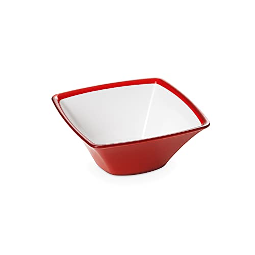omada Design Küchenschüssel 1,3 l, Salatschüssel aus bruchsicherem Acryl, spülmaschinenfest, hergestellt in Italien, Linie Square von omada