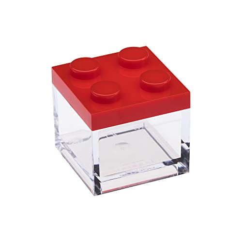 OOmada Design Bonbonierre aus Plastik mit Deckel, 48 Stücke, quadrat und 5X5X5 cm, ideal als Geschenk für Zeremonien oder Geschenkschachtel für Bonbonierre. Rot Farbe von omada