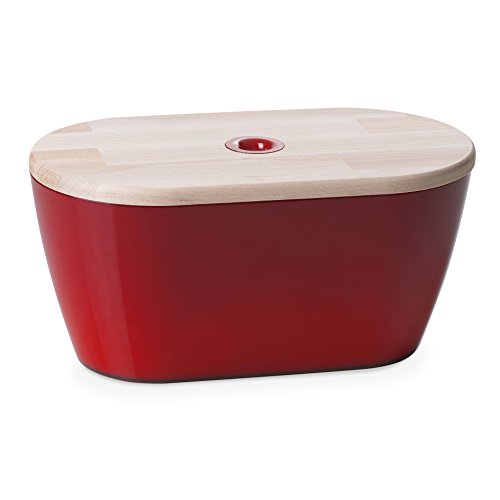 Omada Design Brotkasten oder Brothalter aus Acryl, Made in Italy, Brotkorb, 34x19x17 cm und Fassungsvermögen von 6 L mit Deckel aus Holz als Schneidbrett, Linea Woody, Rot Farbe Omada Design Brotkasten oder Brothalter aus Acryl, Made in Italy, Brotkorb, 34x19x17 cm und Fassungsvermögen von 6 L mit Deckel aus Holz als Schneidbrett, Linea Woody, Rot Farbe von omada