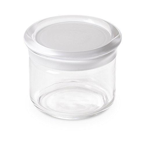 Omada Design Dose aus Kunststoff von 0,50 L mit Einschnapp-Deckel aus Plastik und Verschließbarer Dichtung, Made in Italy, Höhe von 9 cm, Stapelbar und Spülmaschinenfest, Linea Trendy, Weiße Farbe von omada