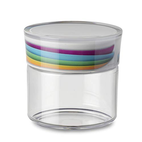 Omada Design Dose für die Küche von 0,5 L aus Kunststoff mit luftdicht verschlossenen Behälter, mit einer Dichtung. Das ist ein Behälter für Salz, Zucker, Made in Italy, Linea Plexart, Color waves von omada