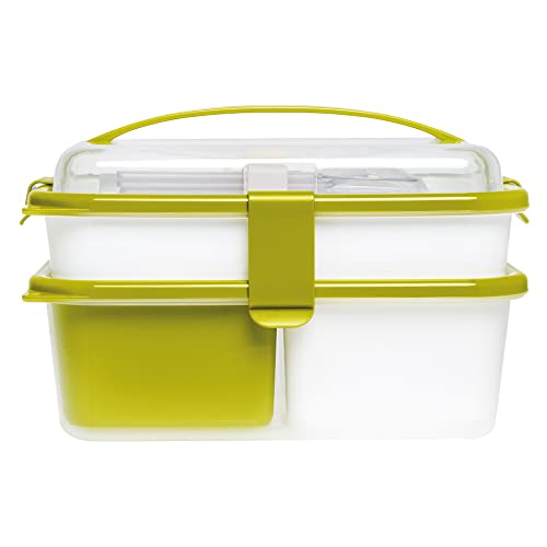 Omada Design Lunchbox 1L + 2L mit Besteck, rechteckig, antibakteriell, Linie Sanaliving von omada