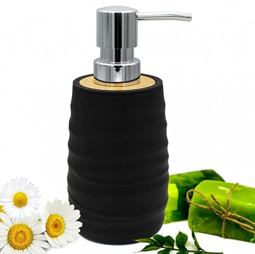 OMAGO, Seifenspender, Flüssigseifendüre, geriffelter Badbecher, Becher, Eleganter Stil, verschiedene Farben (Schwarz) von OMAGO
