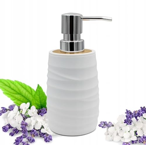 OMAGO, Seifenspender, Flüssigseifendüre, geriffelter Badbecher, Becher, Eleganter Stil, verschiedene Farben (Weiß) von OMAGO