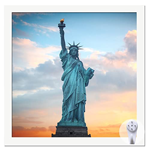 OMAIGAR 33 x 33 cm Bilderrahmen für 33 x 33 cm quadratisches Poster Foto Leinwand Zertifikat Weiß Hoch Transparent Fotorahmen Wand Desktop Horizontal Vertikal 13 x 13 von OMAIGAR