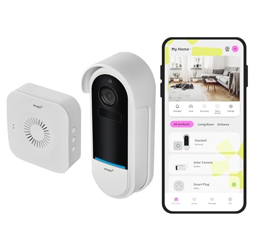 OMAJIN by Netatmo, Smarte Videotürklingel, 2 K, schnurlos, Batterien, Gong inbegriffen, Bewegungs-/Personenerkennung, IP65, Bereichs-Erkennung, bidirektionales Audio, SD-/Cloud-Speicherung, OVD-01 OMAJIN by Netatmo, Smarte Videotürklingel, 2 K, schnurlos, Batterien, Gong inbegriffen, Bewegungs-/Personenerkennung, IP65, Bereichs-Erkennung, bidirektionales Audio, SD-/Cloud-Speicherung, OVD-01 von OMAJIN