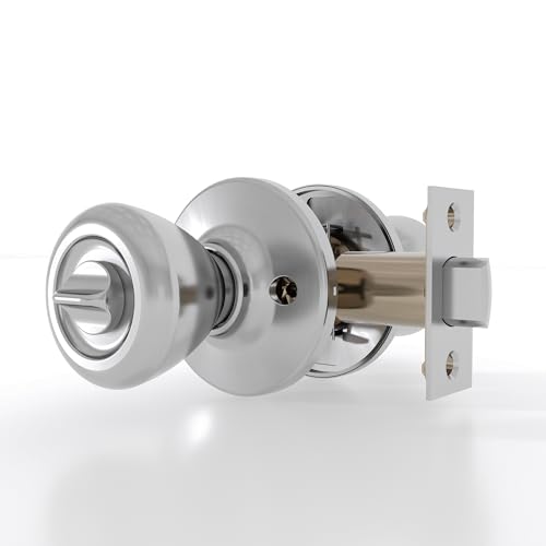 OMANSKO Türknauf für den Innenbereich, mit Schloss – 1 Packung Türschloss-Set für Badezimmer und Schlafzimmer, Satin-Nickel, Türgriff, schlüssellos, Türknauf für Innentür OMANSKO Türknauf für den Innenbereich, mit Schloss – 1 Packung Türschloss-Set für Badezimmer und Schlafzimmer, Satin-Nickel, Türgriff, schlüssellos, Türknauf für Innentür von OMANSKO