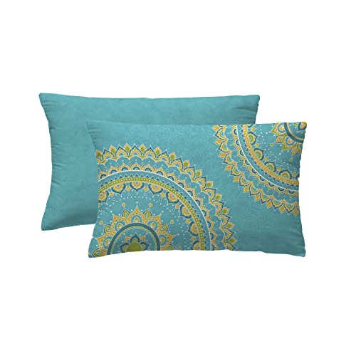 OMBRA Velvet Kissen ETNIA blau mit Füllung, 30 x 50 cm, D0039 von OMBRA